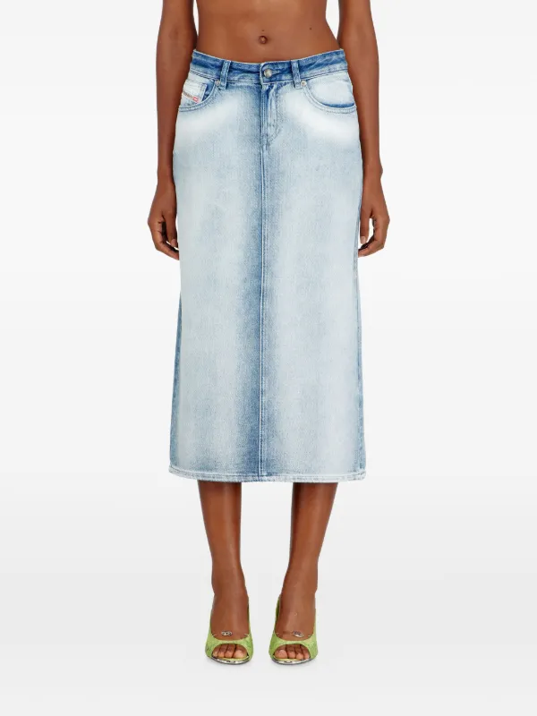 Diesel De-Skye-Fsi five-pocket Midi Denim Skirt | Blue | FARFETCH