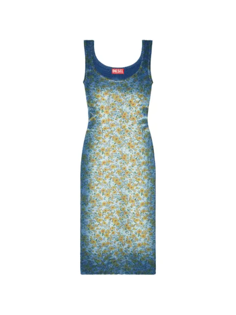 Diesel M-Egita ribbed floral-print midi dress