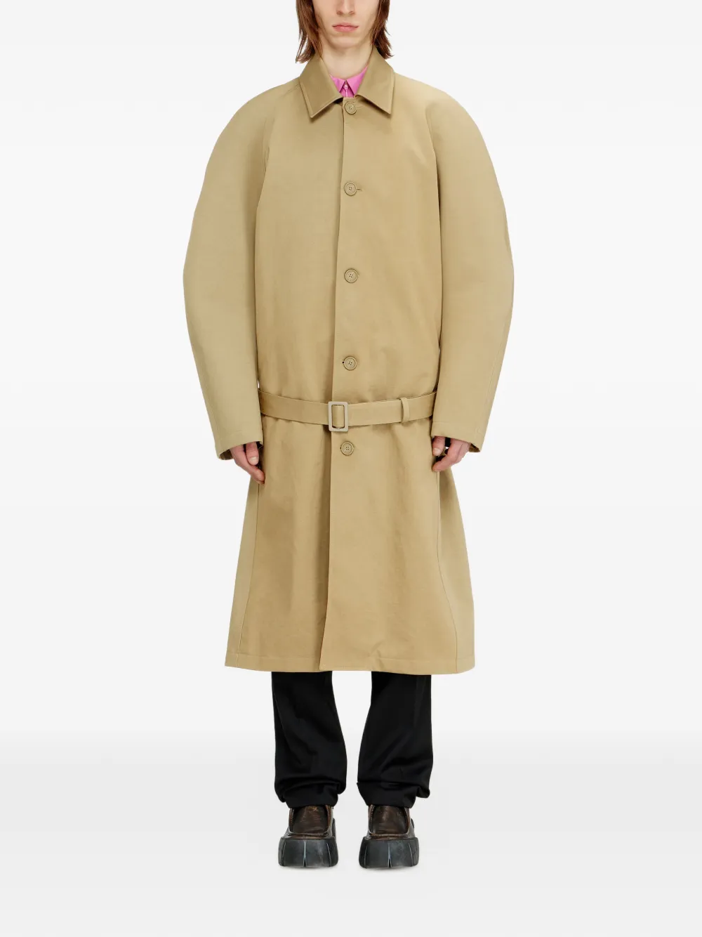  Diesel J-roun Belted Trench Coat - Neutrals 