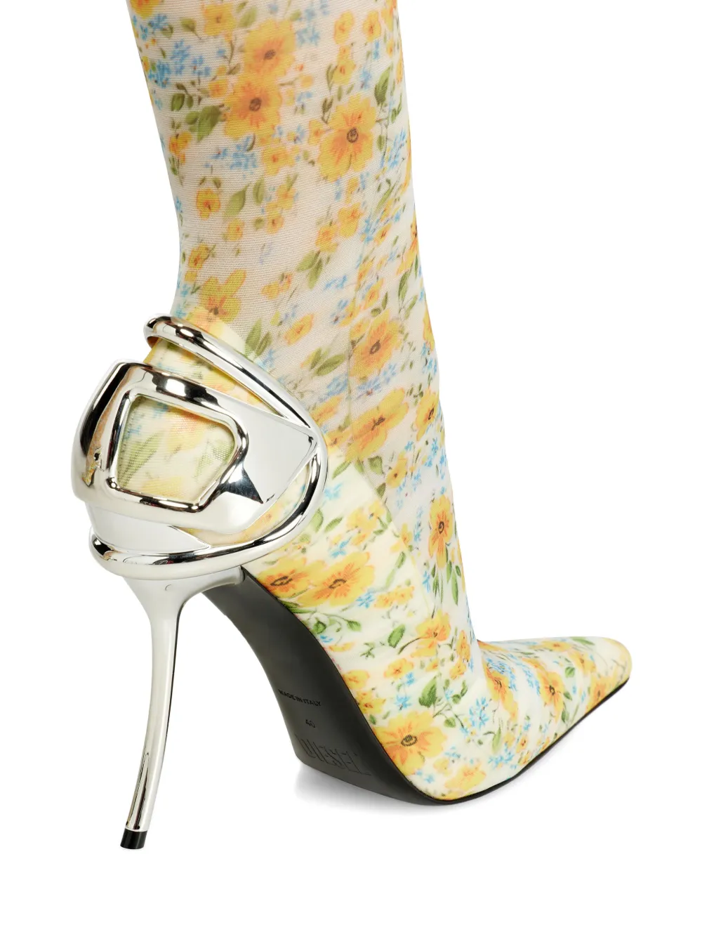 Diesel D-Ten&Half soklaarzen met bloemenprint Geel