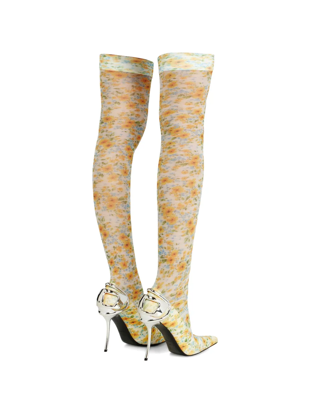 Diesel D-Ten&Half soklaarzen met bloemenprint Geel