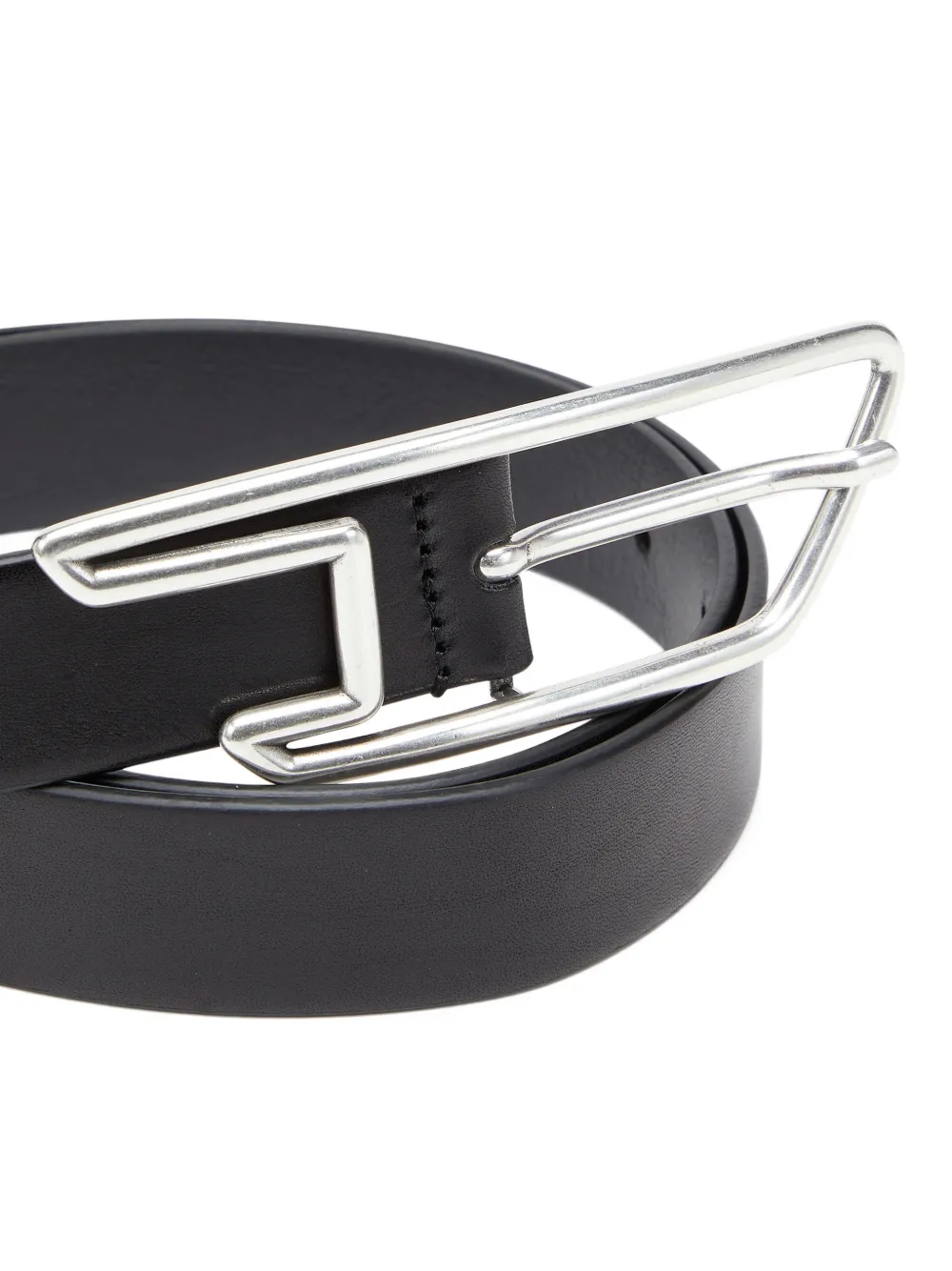  Diesel B-d Line 30 Logo-buckle Leather Belt - Black 