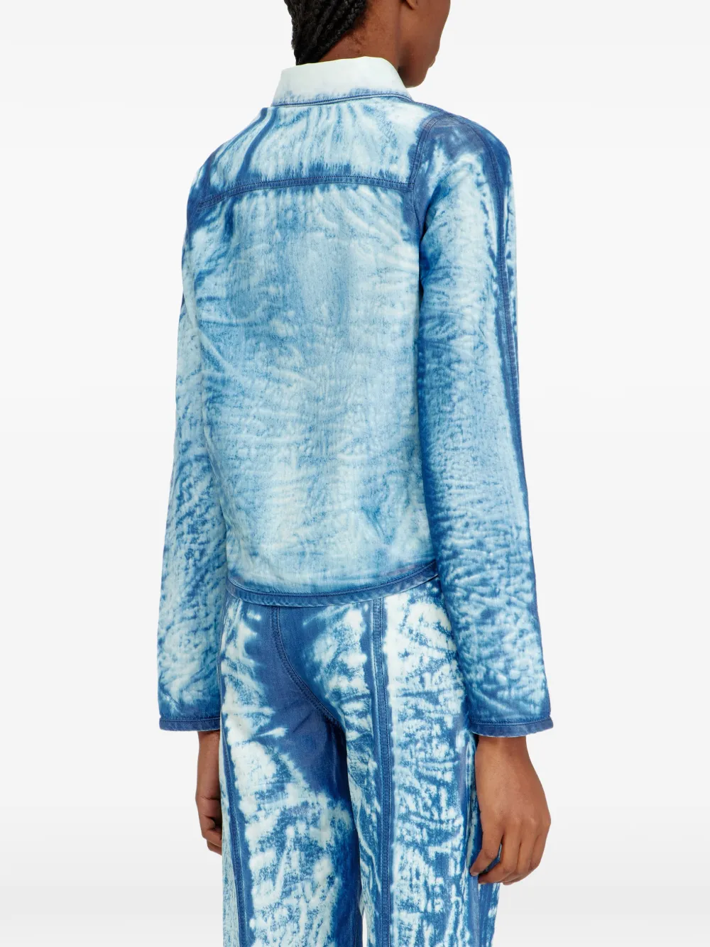 Diesel Blouse van lyocell denim Blauw