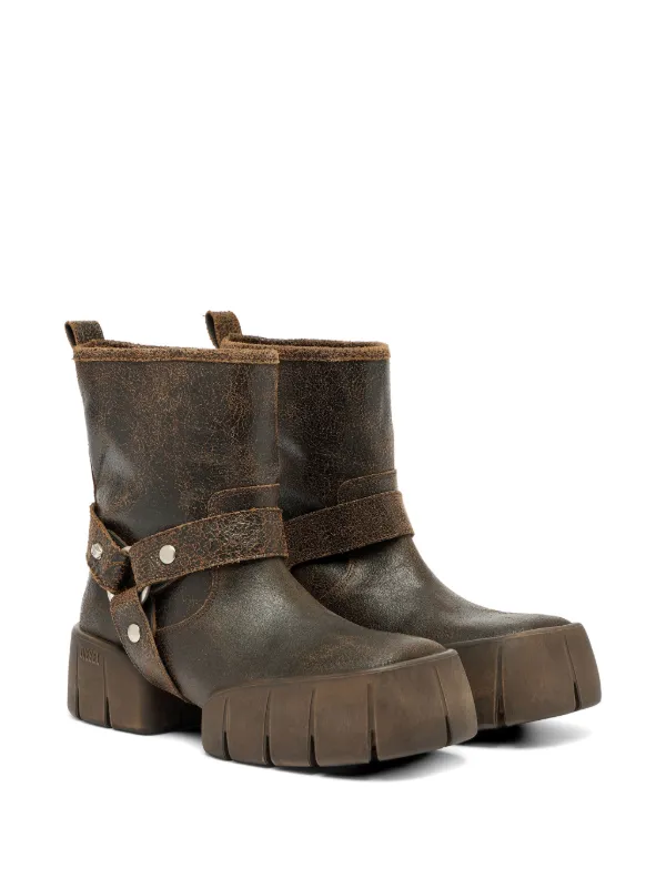 Diesel D-Tex Tu rugged-straps Leather Boots | Brown | FARFETCH CA