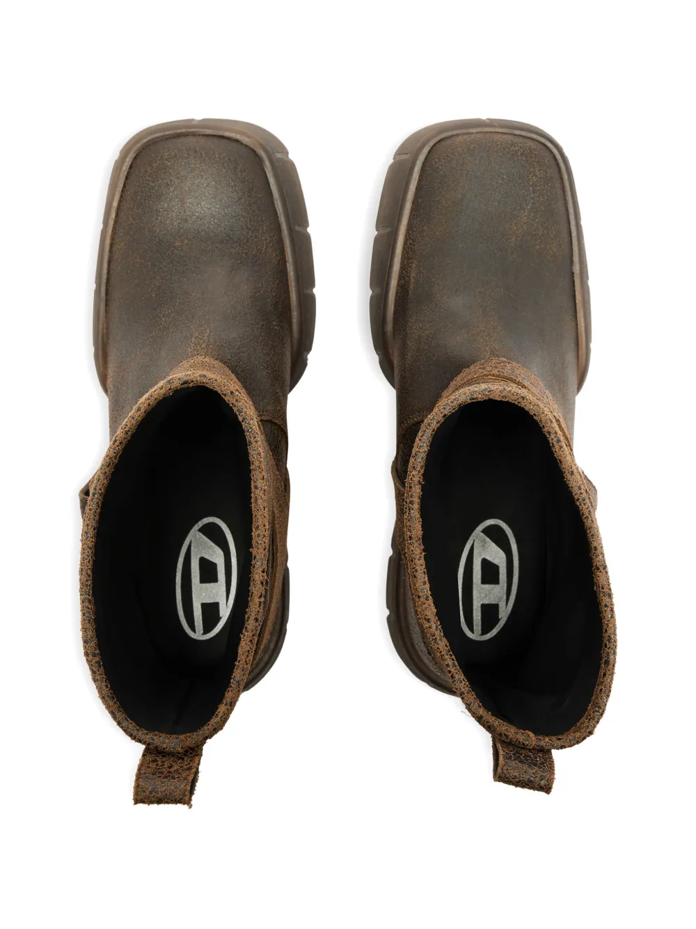 Diesel D-Tex Tu leren laarzen met bandjes Bruin