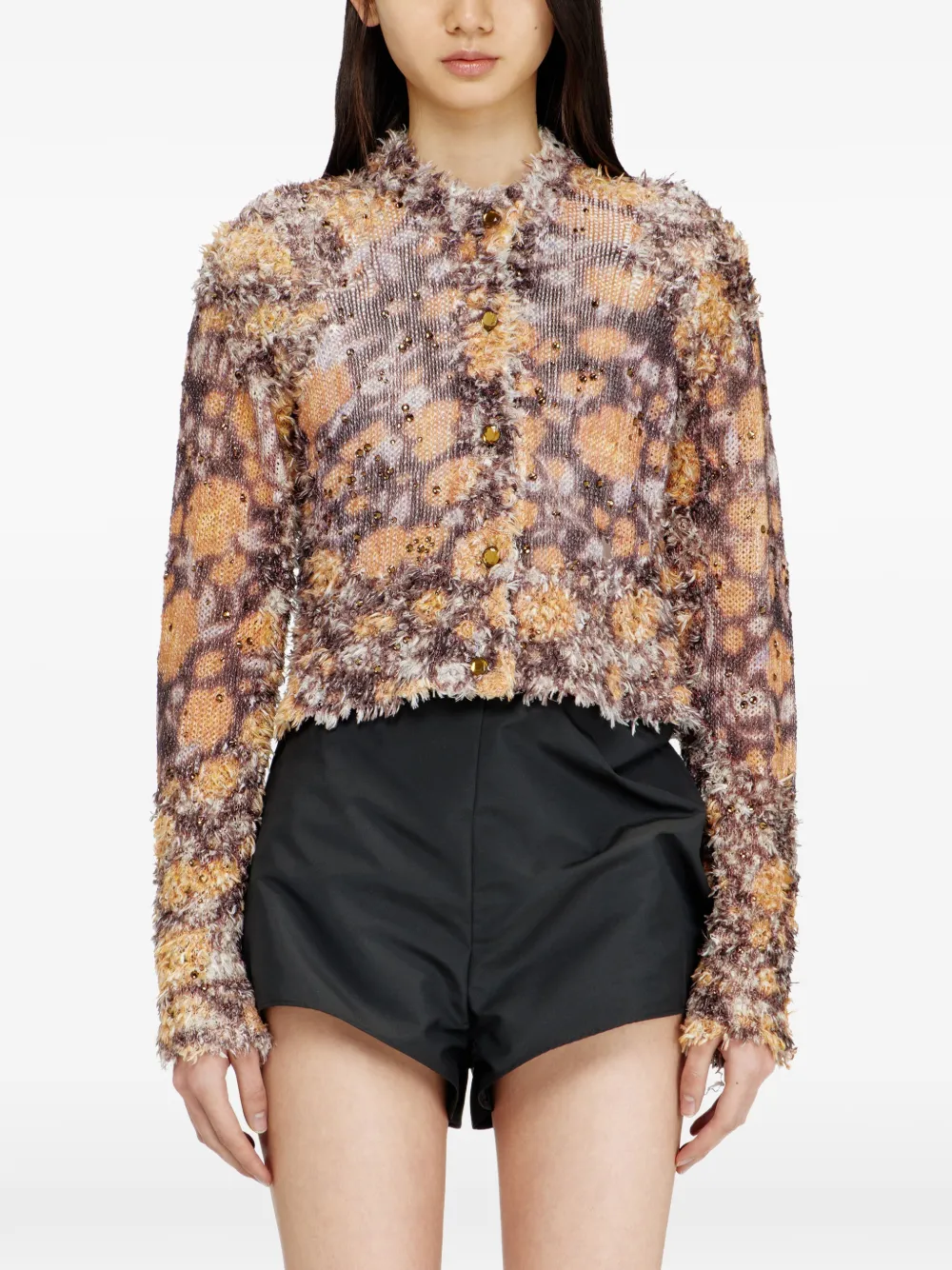  Diesel Crystal Button Knitwear - Brown 