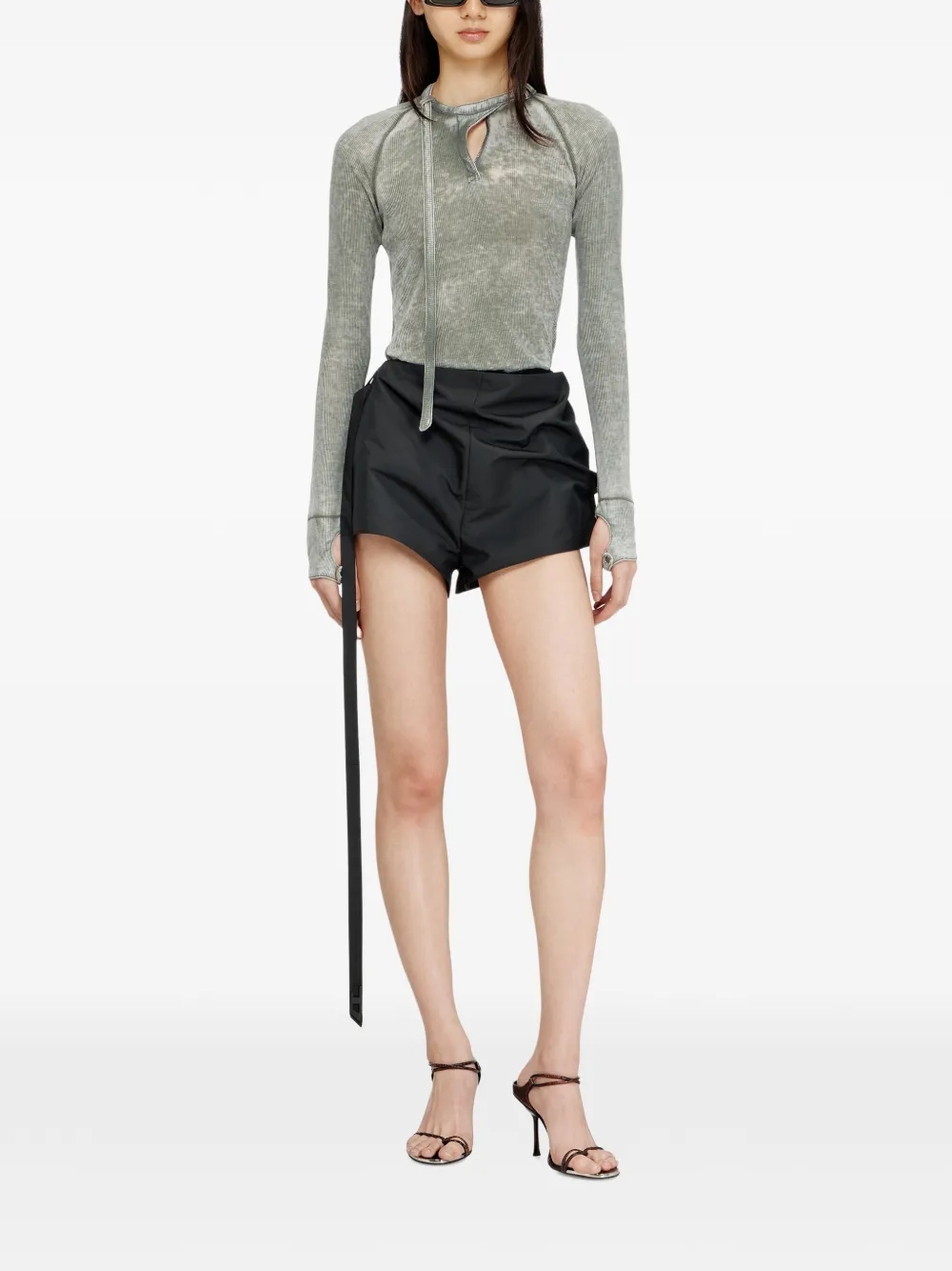 Diesel P-Sarto shorts met gewikkeld effect Zwart