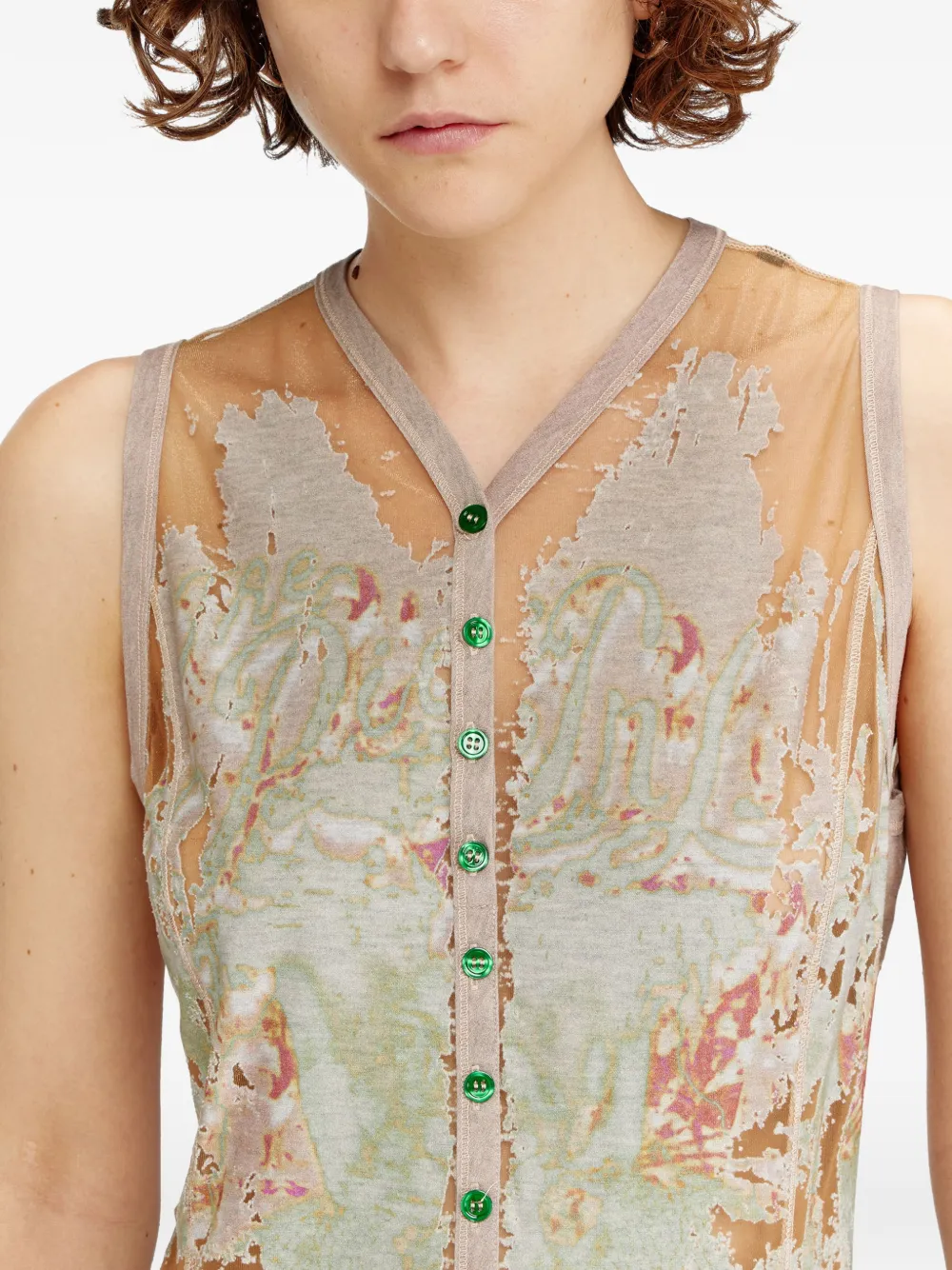 Diesel D-Alfio mini-jurk met abstract patroon Beige