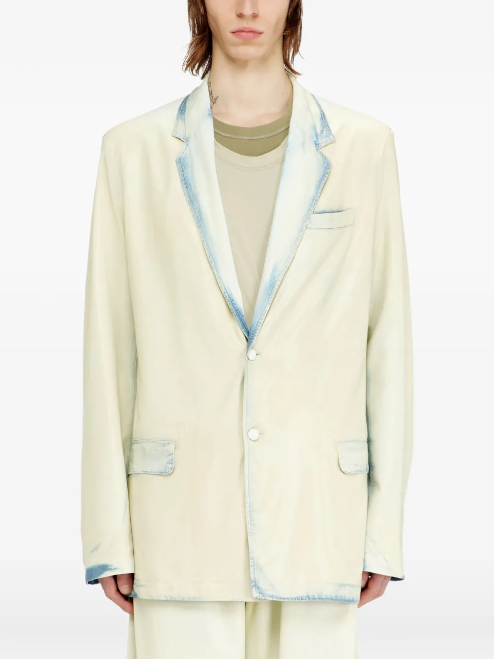  Diesel X-ray Bleach Denim Blazer - Neutrals 