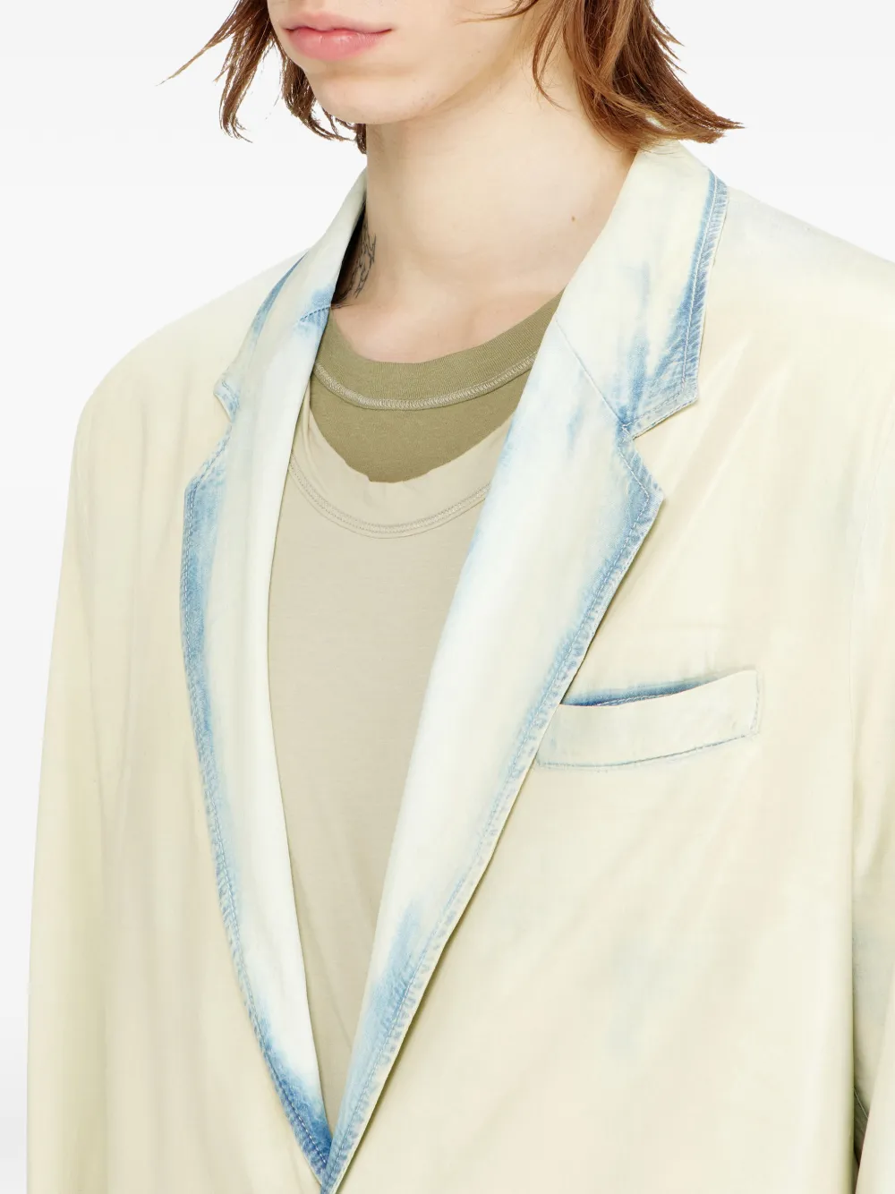 Diesel X-Ray denim blazer met gebleekt effect Beige