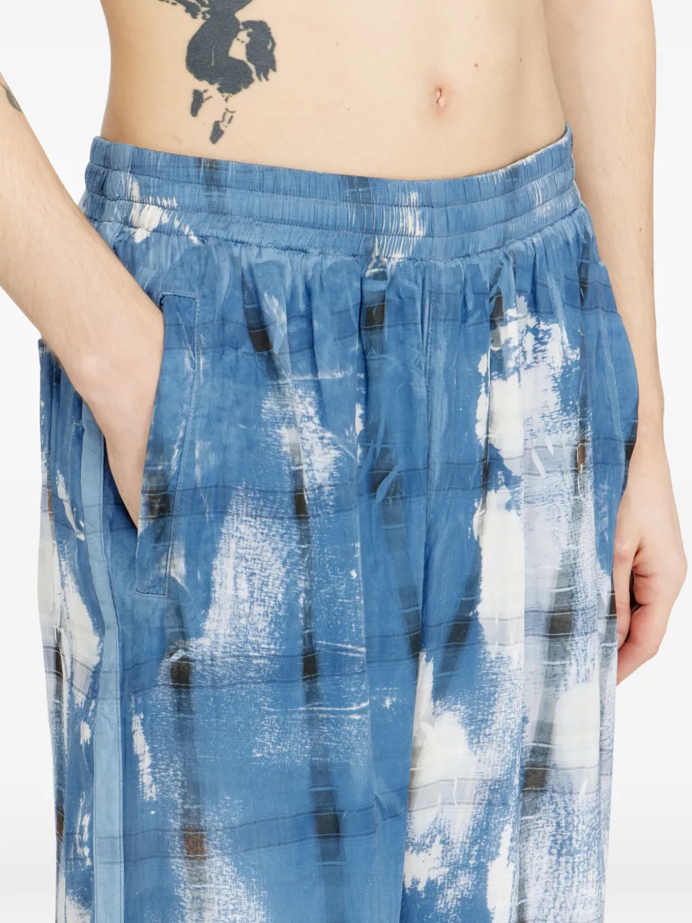 Diesel P-Olly geruite broek Blauw