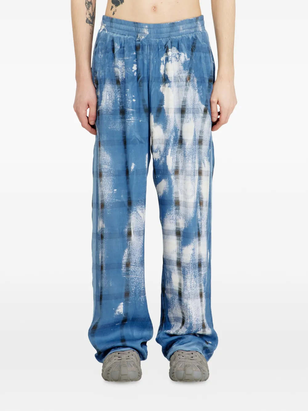 Diesel P-Olly geruite broek Blauw