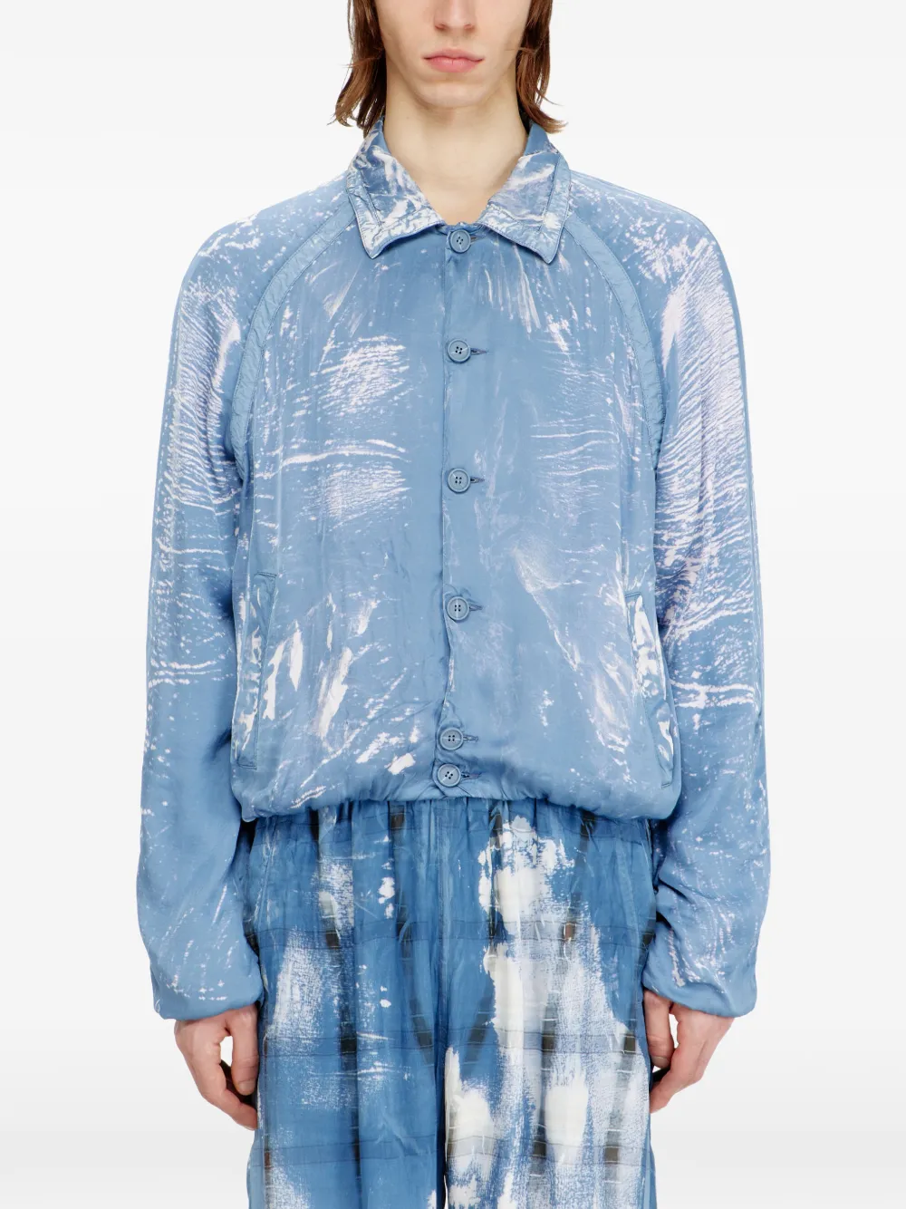 Diesel J-Orion bomberjack met polokraag Blauw