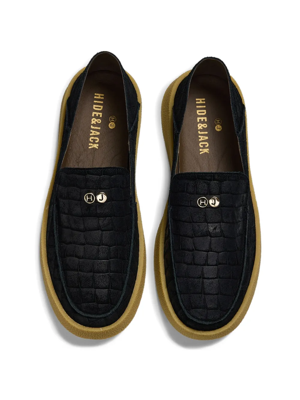 Hide&Jack Slip-on sneakers met krokodillen effect Zwart
