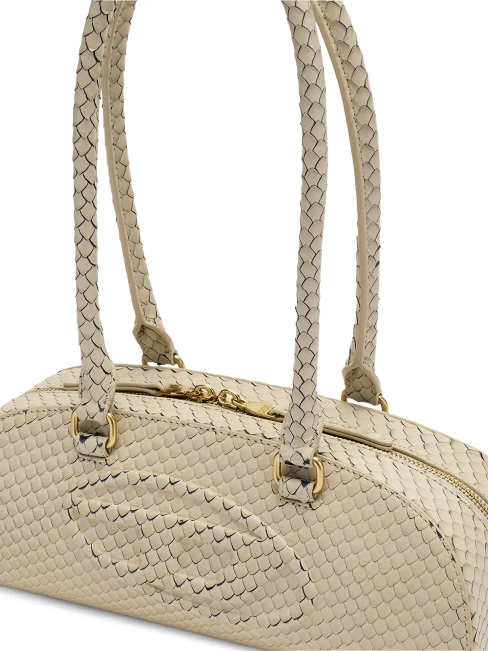 Diesel Dome schoudertas met logo-reliëf Beige
