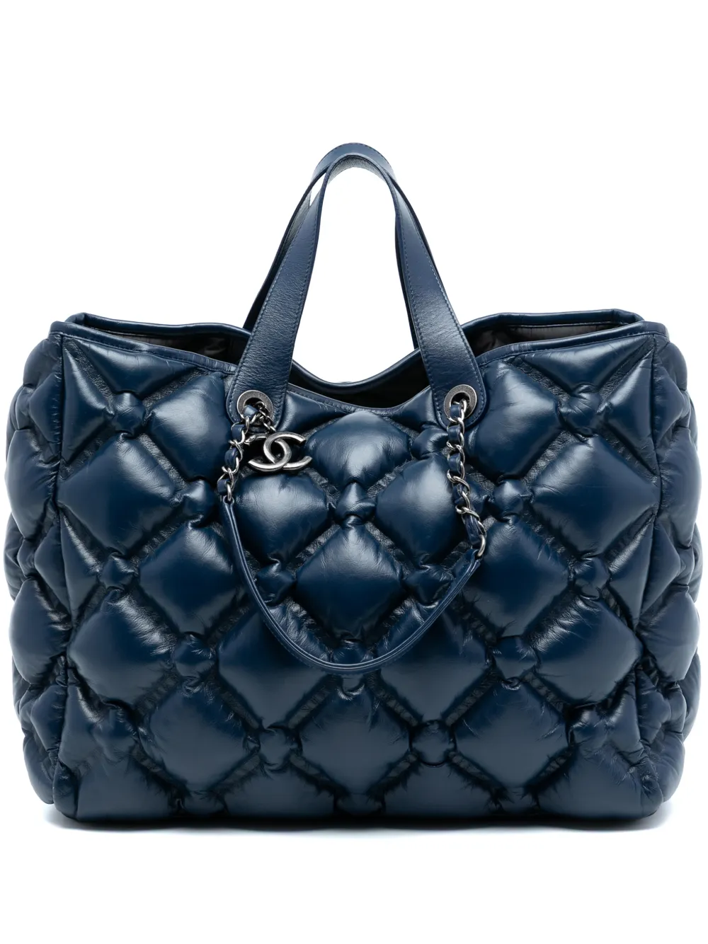 CHANEL Pre-Owned 2016-2017 Large Quilted Leather Chesterfield Shopping Tote satchel - Blu