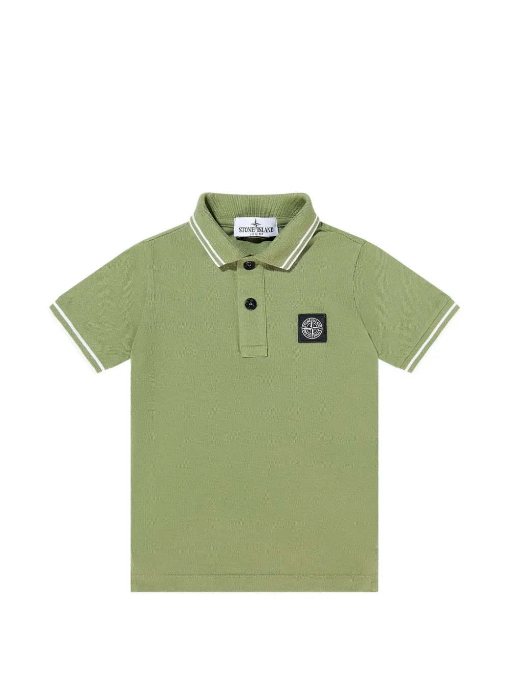 Stone Island Junior striped-trim polo shirt - Verde