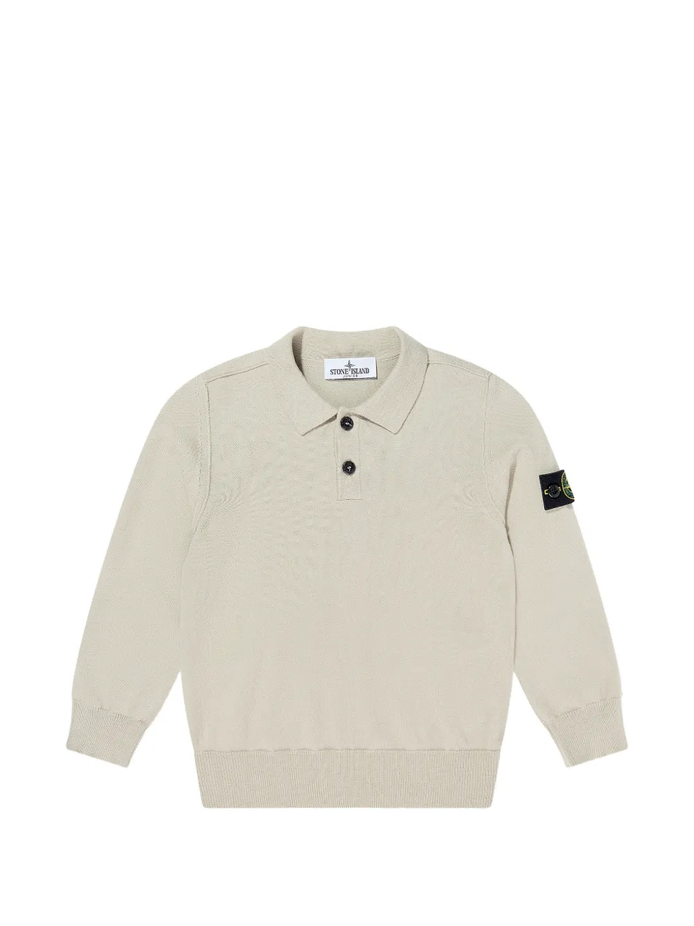 Stone Island Junior buttoned long-sleeve polo shirt - Toni neutri