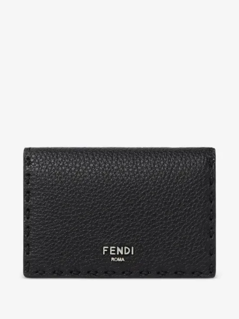 FENDI porte-cartes Selleria en cuir surpiqué