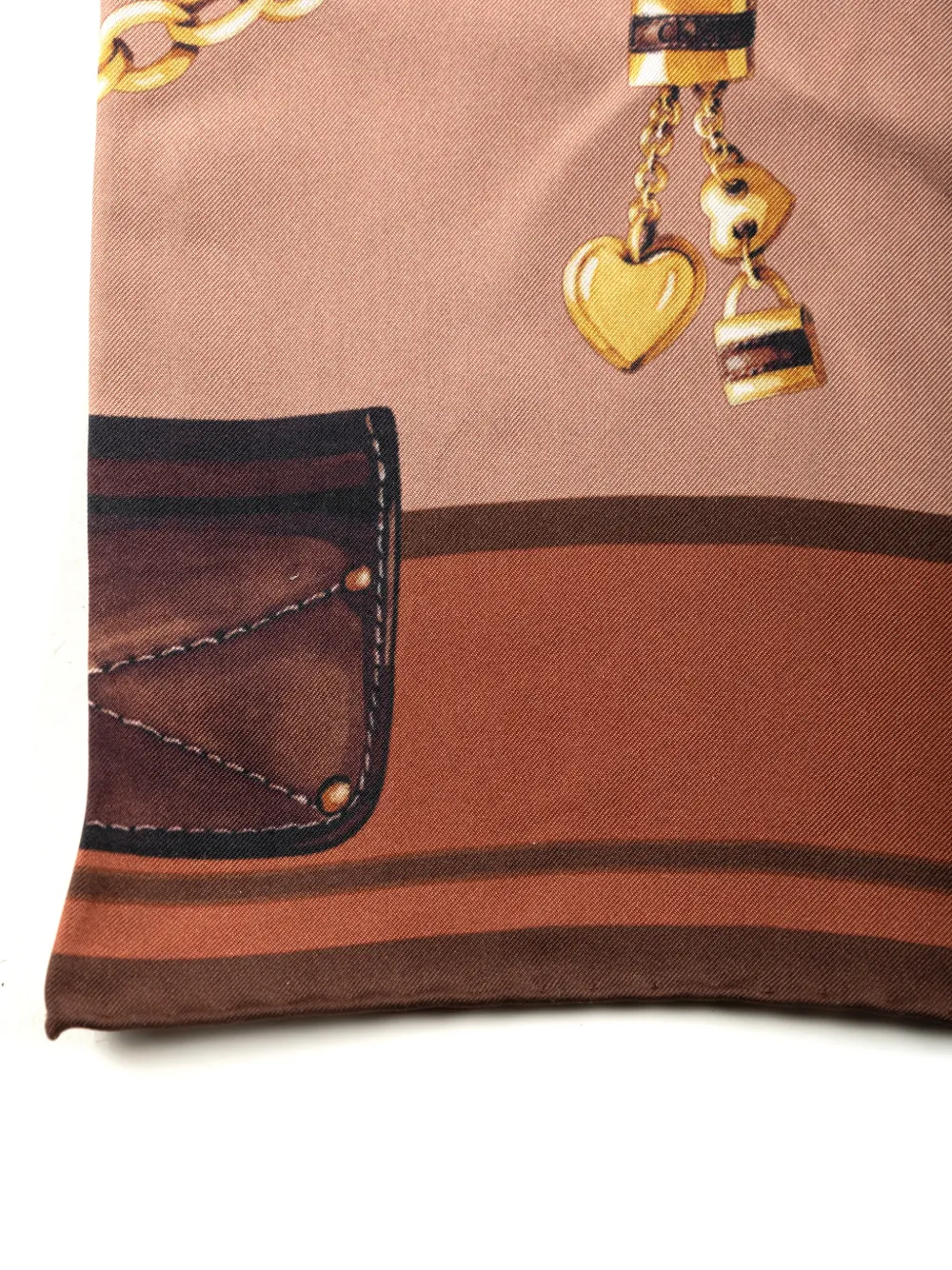Chloé The Chloé Paddington Square Scarf in Silk Twill in Brown, view 3
