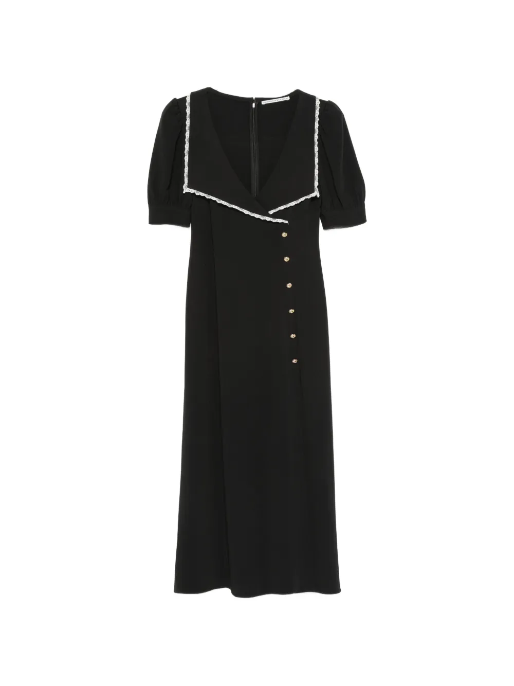Alessandra Rich Cady lace-trim collar midi dress