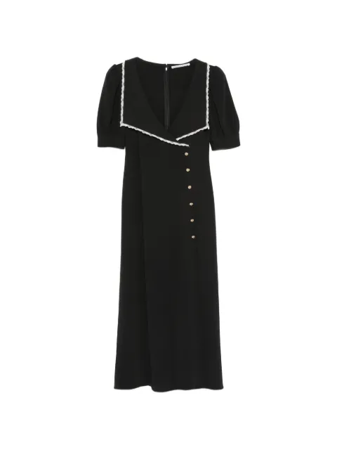 Alessandra Rich Cady lace-trim collar midi dress