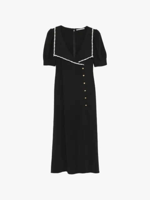 Alessandra Rich Cady lace-trim collar midi dress