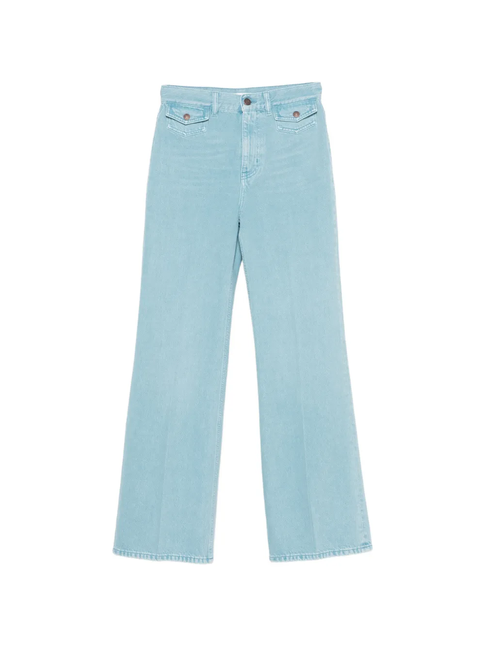 Chloé logo-patch wide-leg jeans - Blau