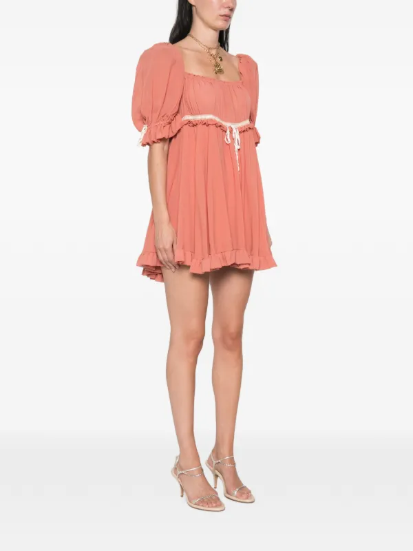 Chloé Ruffled Silk Georgette Mini Dress | Pink