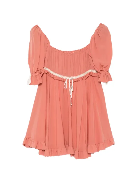 Chloé ruffled silk georgette mini dress