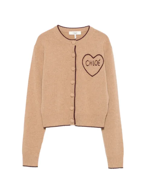 Chloé logo heart cardigan