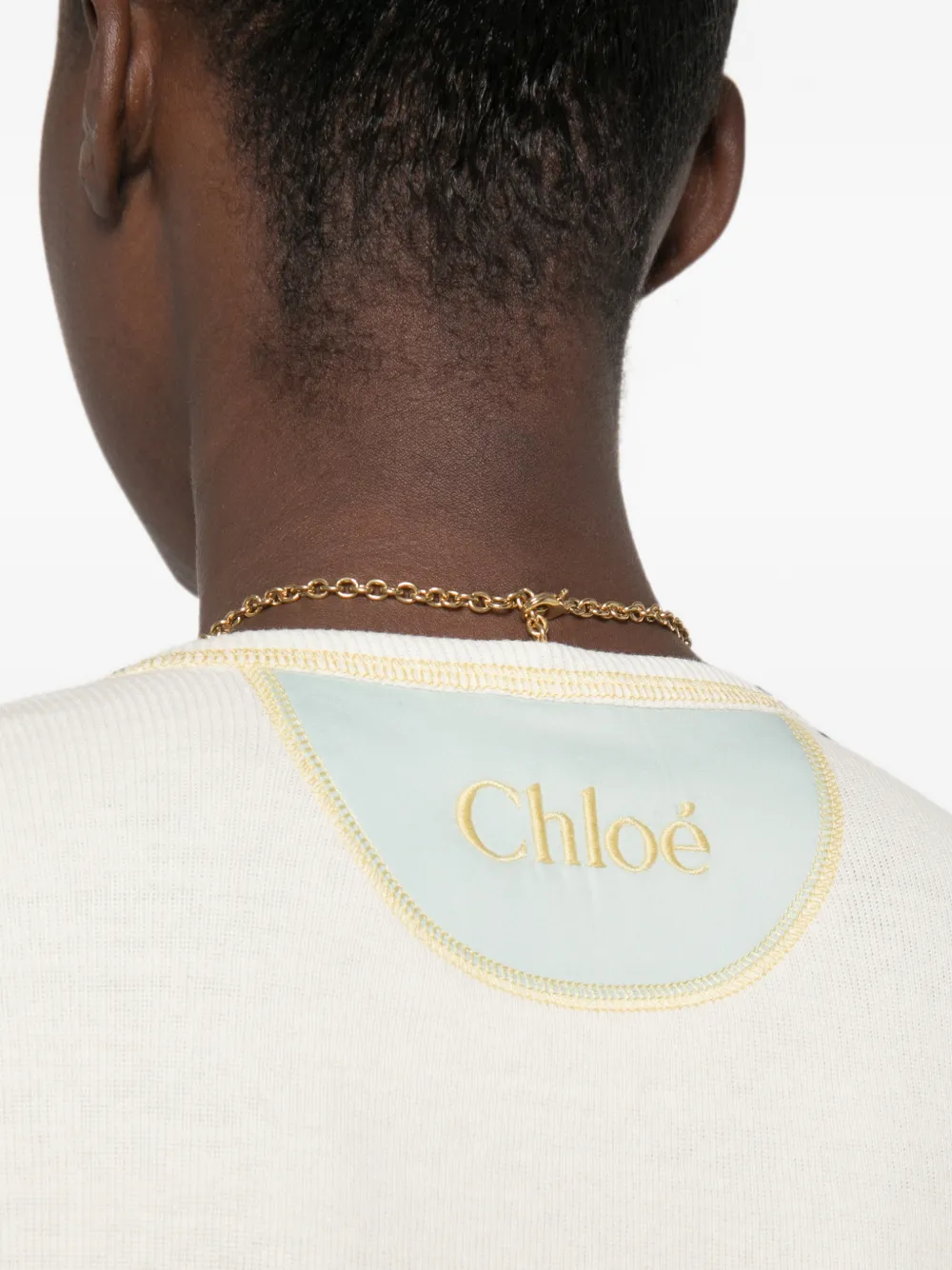Chloé Henley getailleerde blouse van katoenen jersey Beige