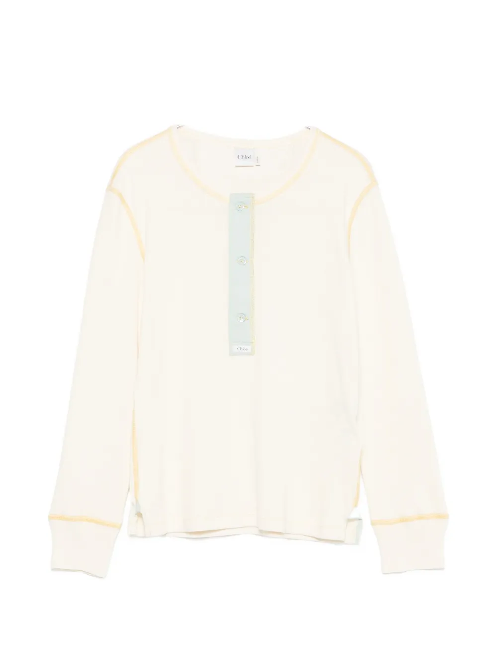 Chloé flatlock rib jersey top - Nude