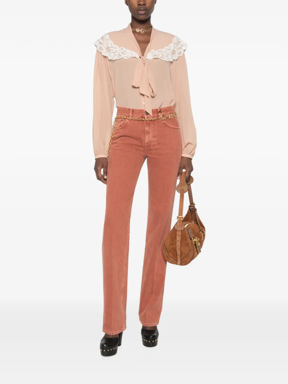 Chloé Straight jeans van denim Oranje