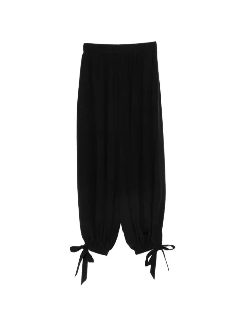 Chloé bow-detail silk-crepe trousers