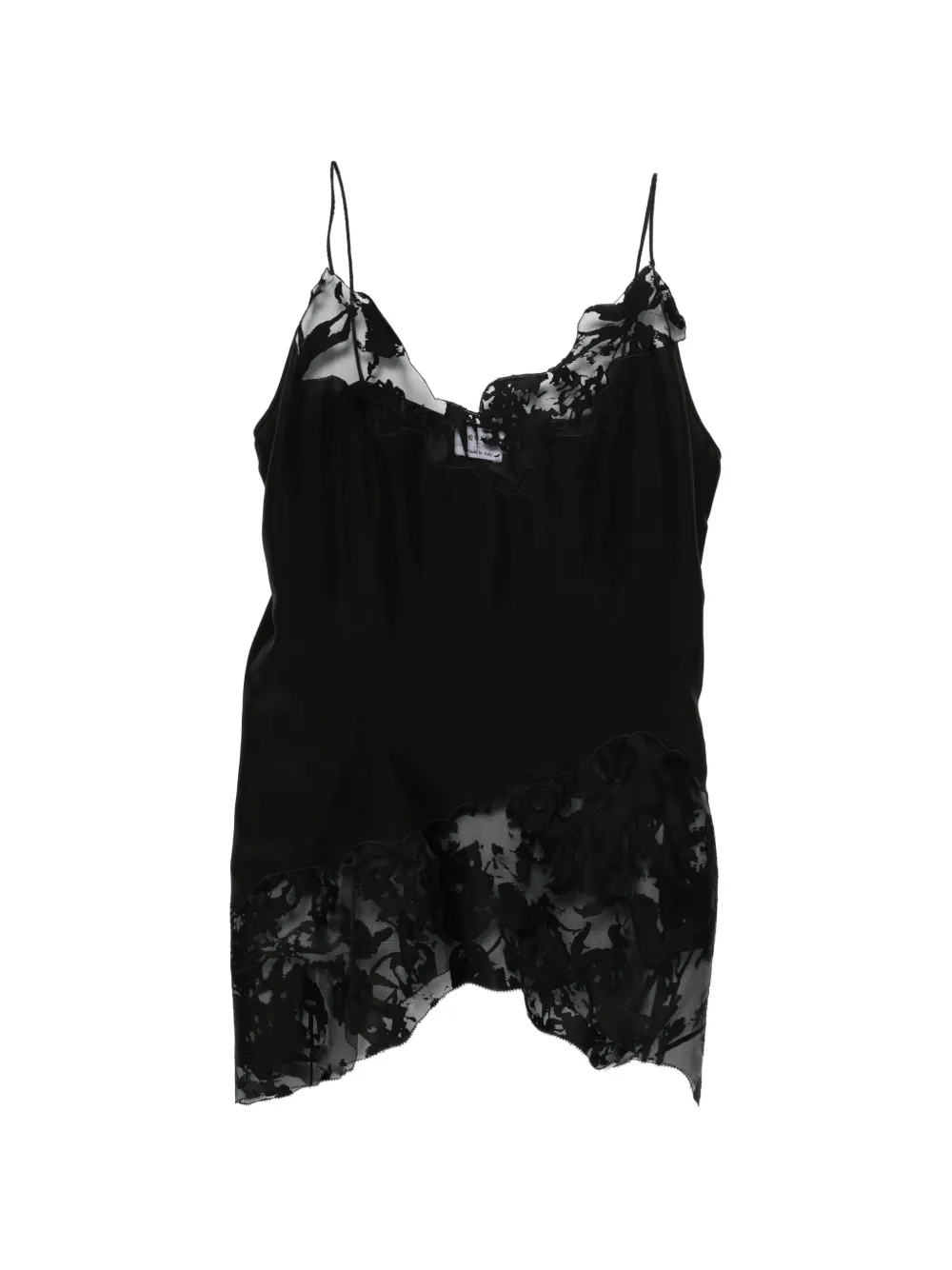 Alexander McQueen lace-trimmed silk blouse - Nero