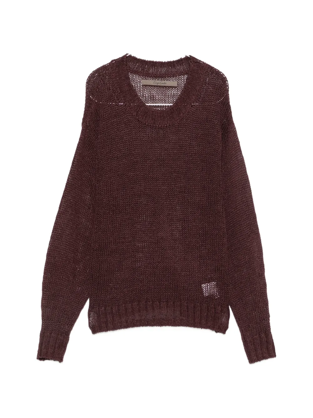 Enza Costa Open-knit Sweater In Burgundy
