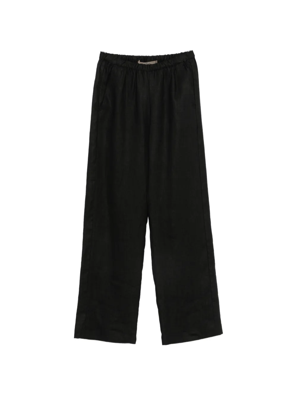 Enza Costa Elasticated-waist Wide-leg Trousers In Black