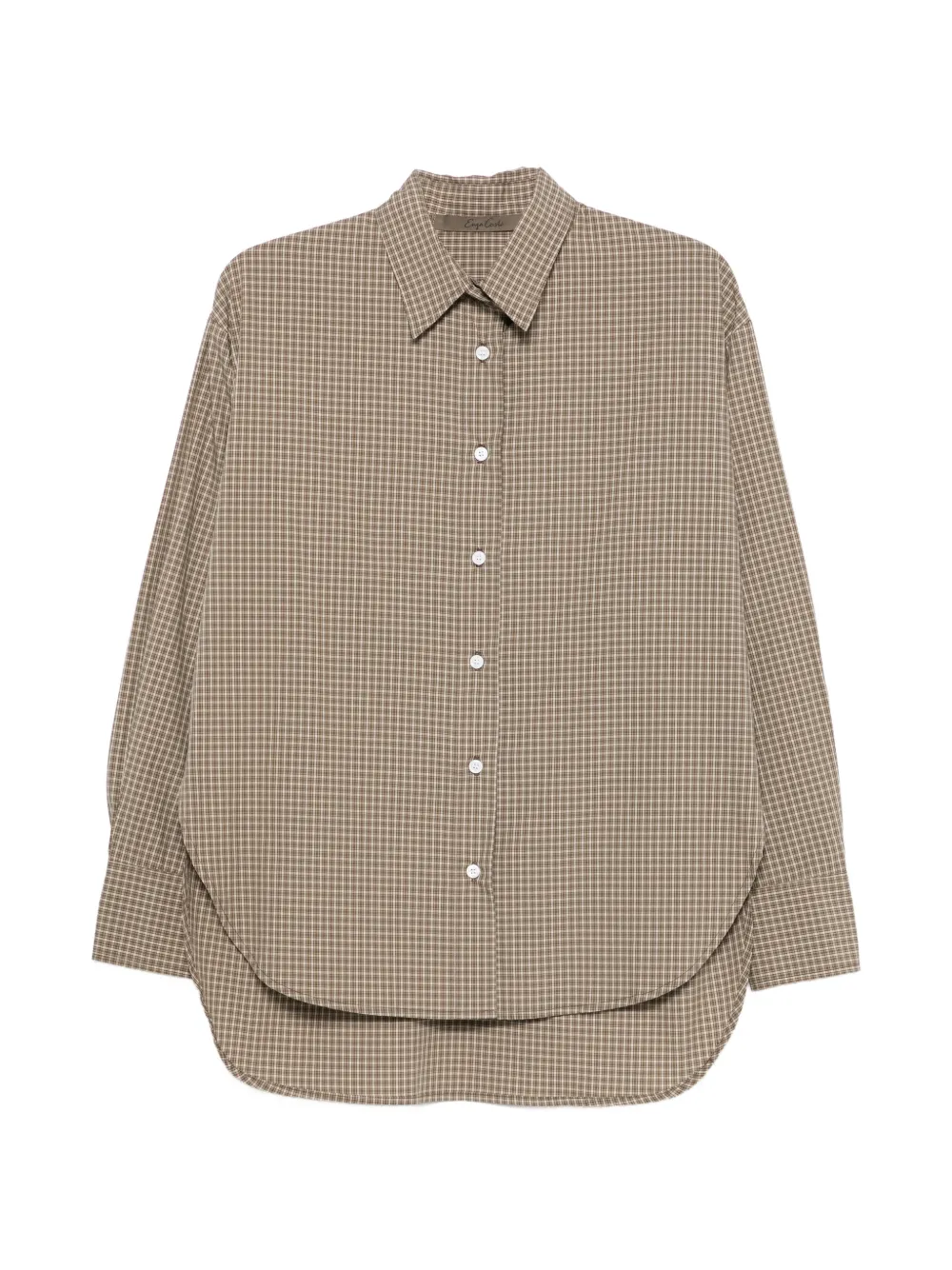 Enza Costa mini-plaid-pattern shirt - Marrone
