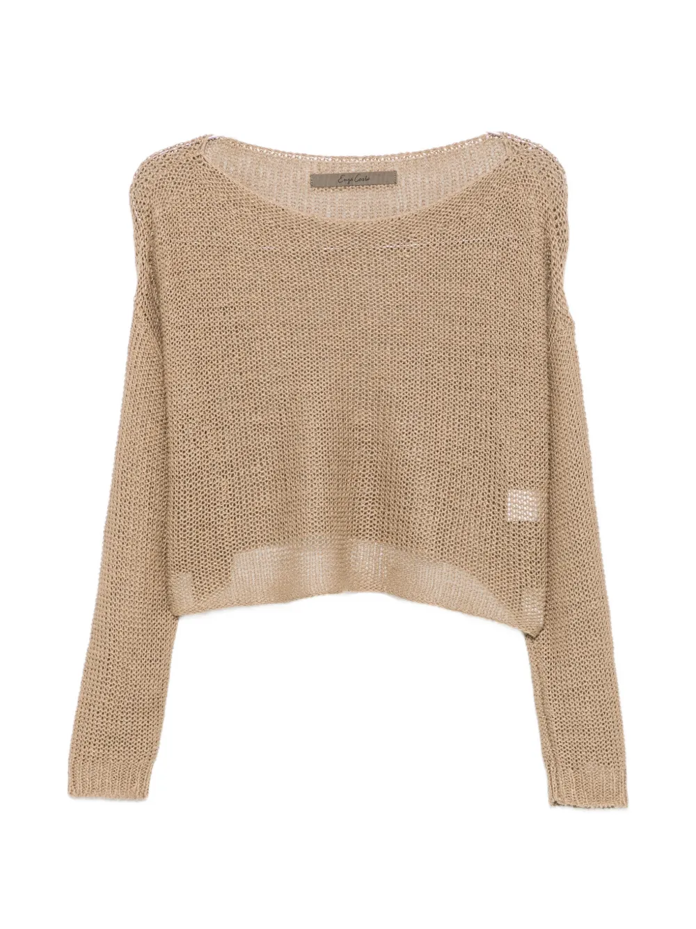 Enza Costa Open-knit Sweater In Brown