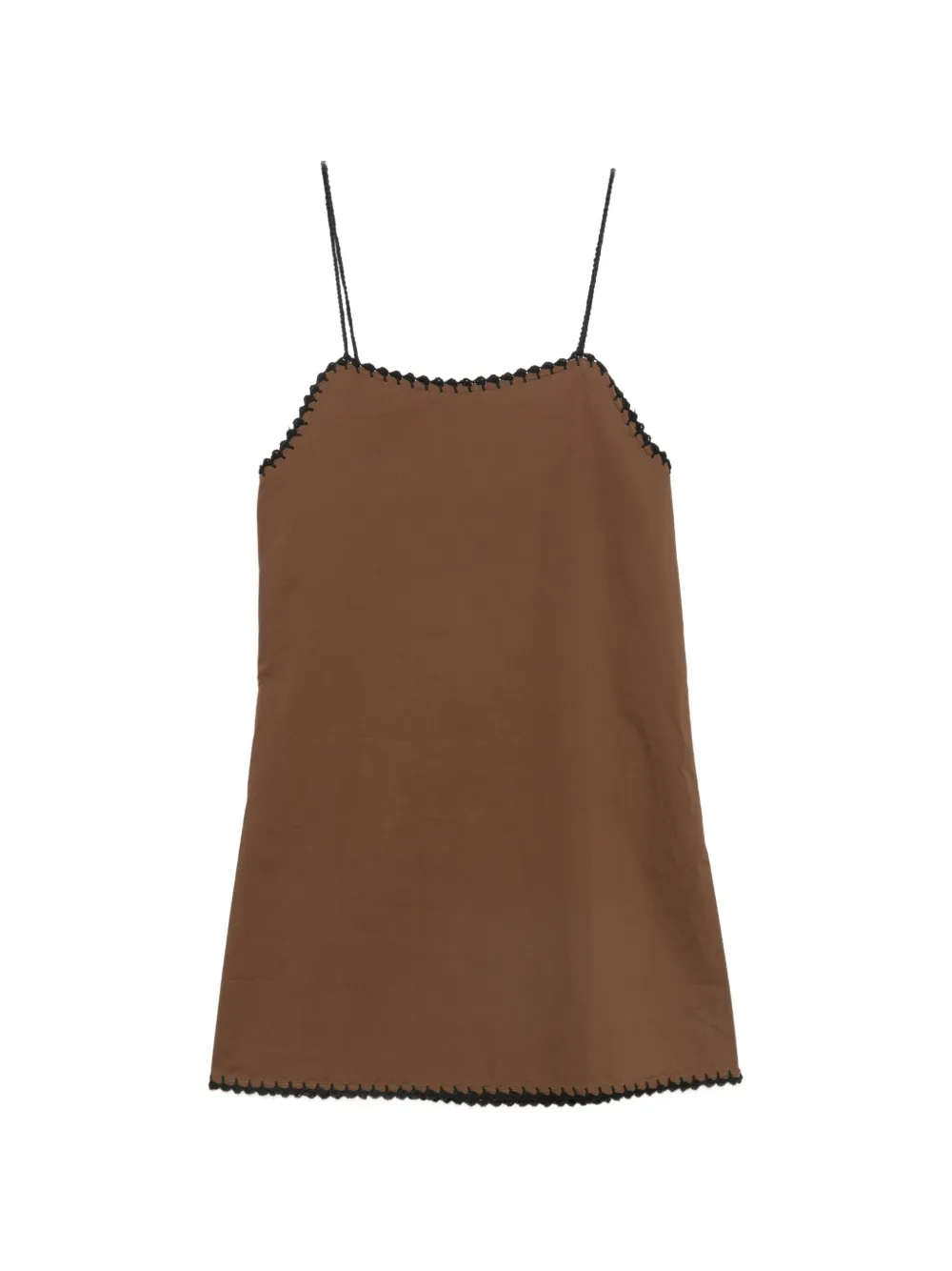 TERRY PUESTO crochet-trim mini dress - Brown