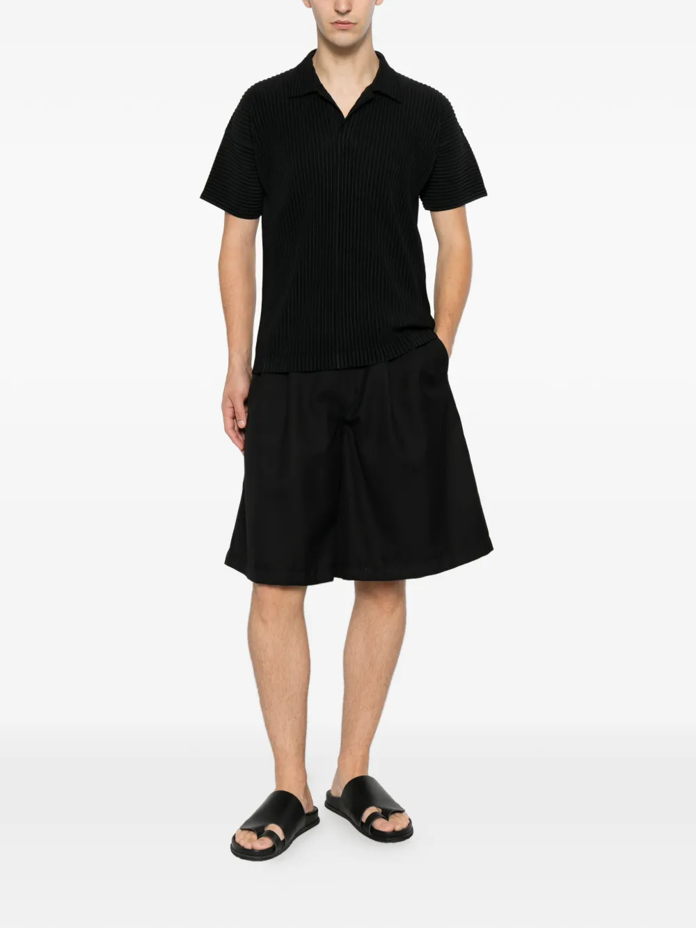 Homme Plissé Issey Miyake Geplooid T-shirt Zwart