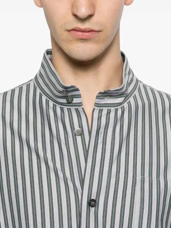 Homme Plissé Issey Miyake Striped band-collar Shirt | Blue