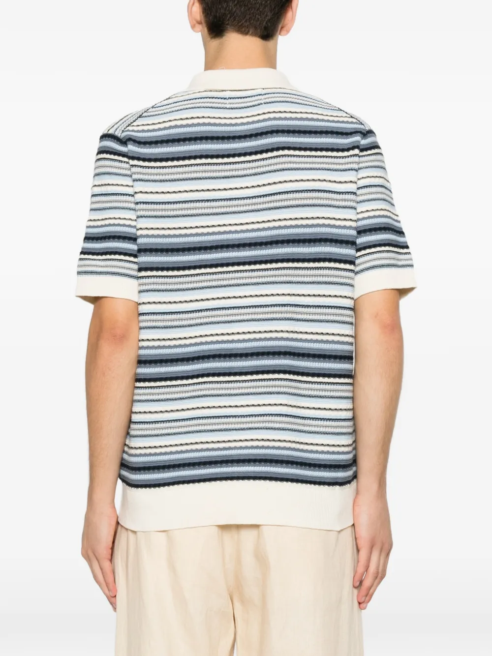NN07 Nolan 60019 gestreept gebreid overhemd Blauw
