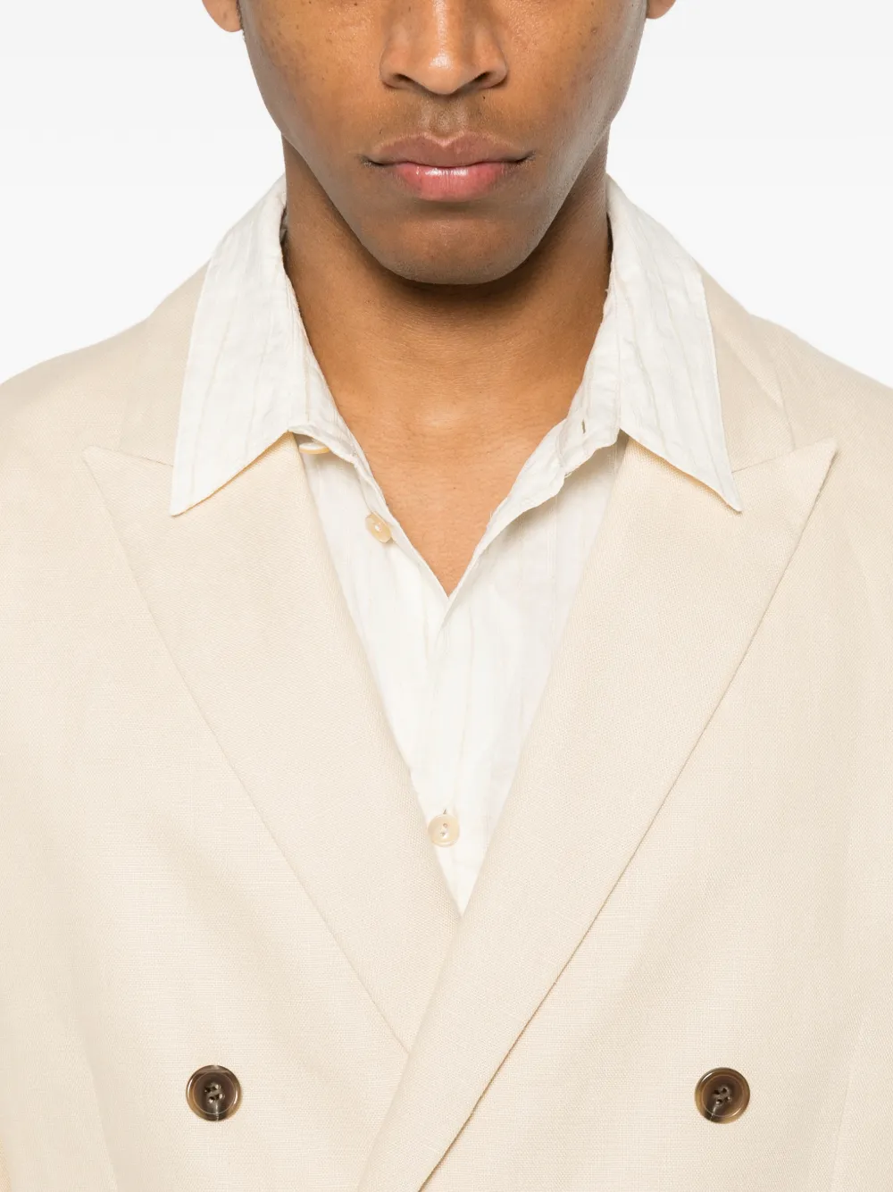 NN07 Jordin linnen blazer met dubbele rij knopen Beige