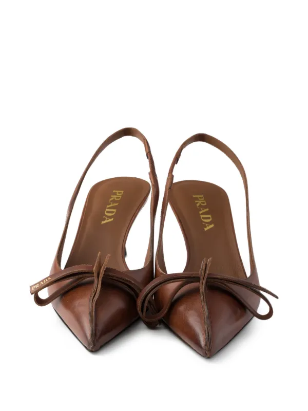 Prada スリングバック パンプス | ブラウン | FARFETCH JP