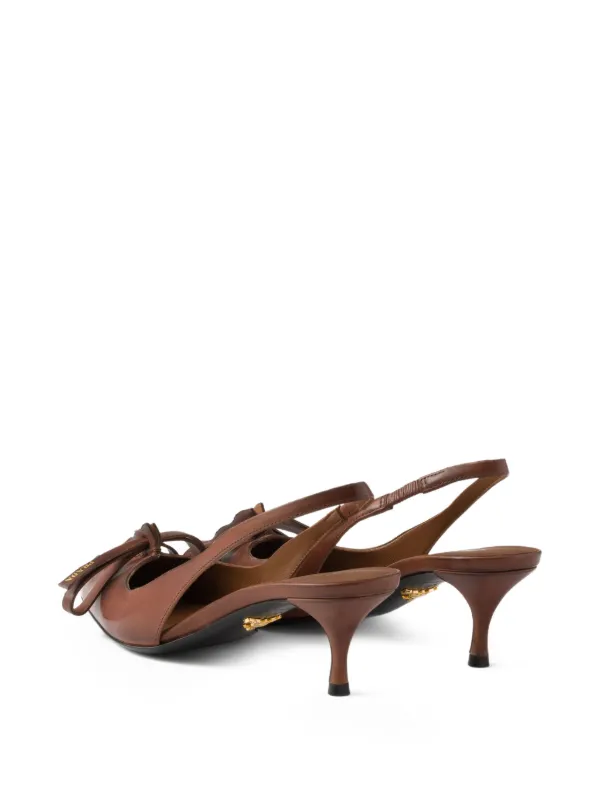 Prada スリングバック パンプス | ブラウン | FARFETCH JP