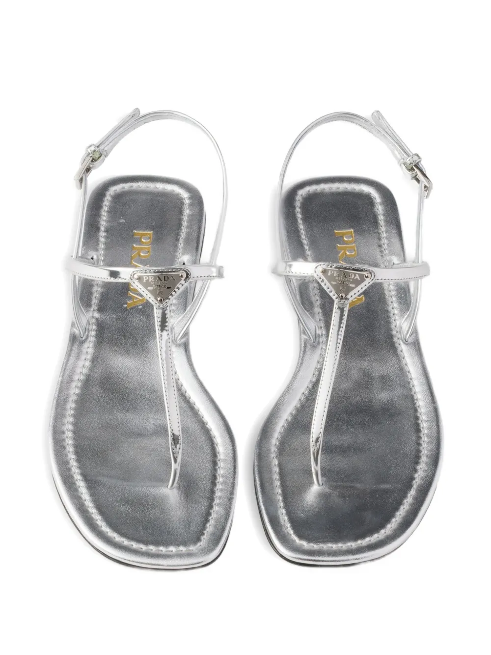 Prada Metalen sandalen met gesp Zilver