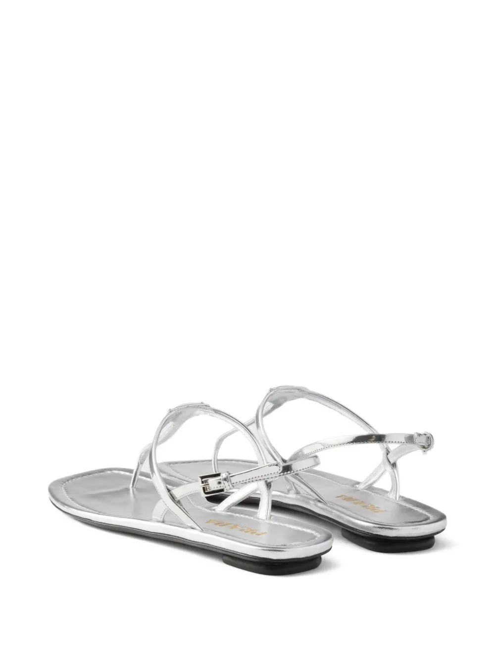 Prada Metalen sandalen met gesp Zilver