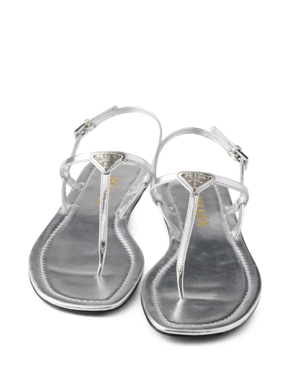 Prada Metalen sandalen met gesp Zilver